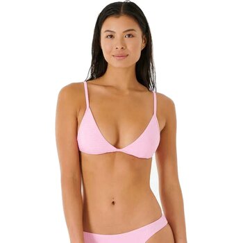 Rip Curl Premium Surf Banded Fixed Triangle Bikini Top, Light Pink, L
