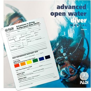PADI Advanced Open Water Diver - manual + slate