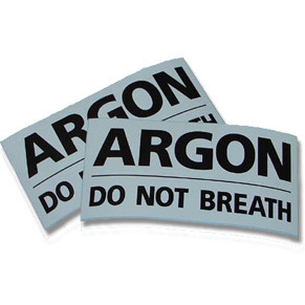 BtS Varoitustarra "ARGON: DO NOT BREATHE"